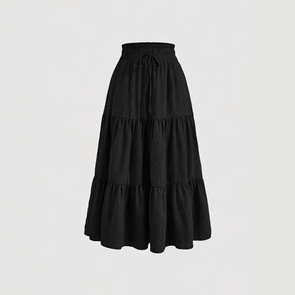 Knotted Waist Pleated Skirt