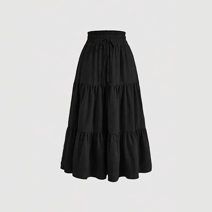 Knotted Waist Pleated Skirt