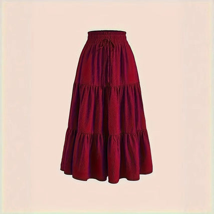 Knotted Waist Pleated Skirt