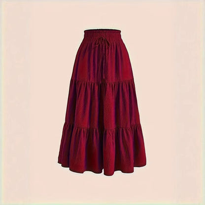 Knotted Waist Pleated Skirt
