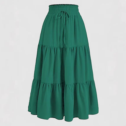 Knotted Waist Pleated Skirt