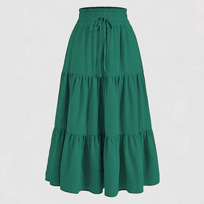 Knotted Waist Pleated Skirt