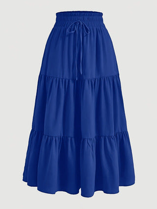 Knotted Waist Pleated Skirt