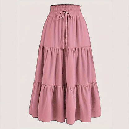 Knotted Waist Pleated Skirt