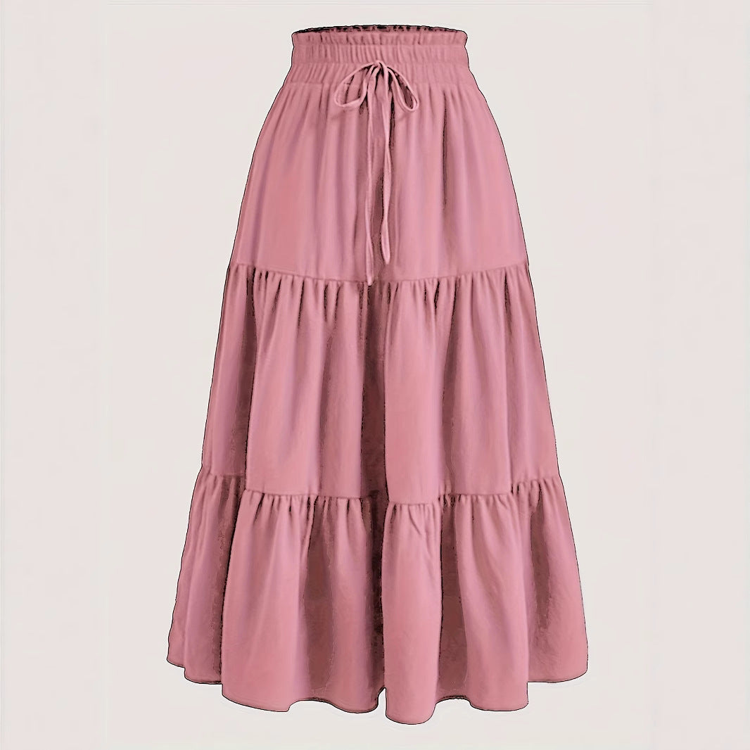 Knotted Waist Pleated Skirt