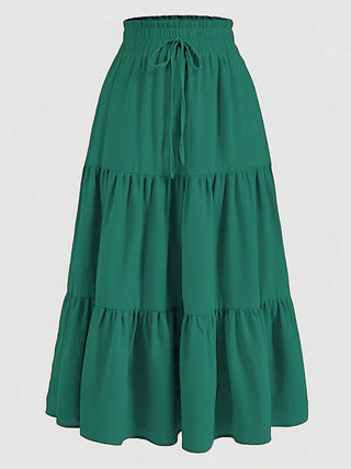 Knotted Waist Pleated Skirt
