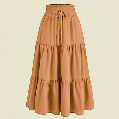 Knotted Waist Pleated Skirt