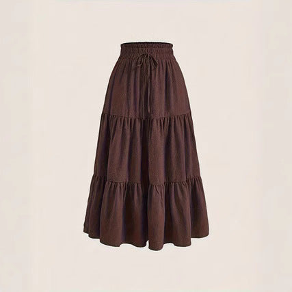 Knotted Waist Pleated Skirt