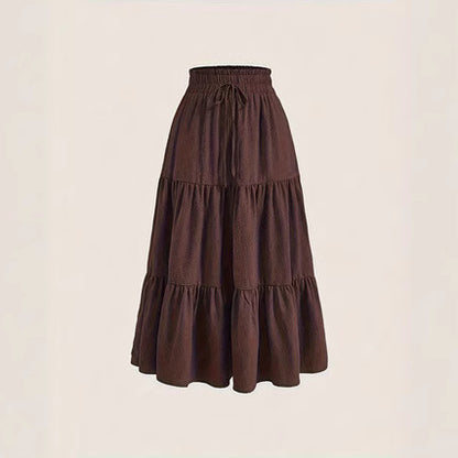 Knotted Waist Pleated Skirt
