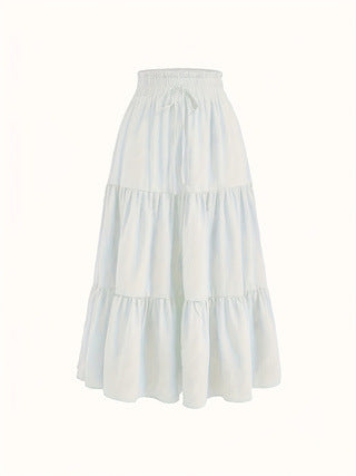 Knotted Waist Pleated Skirt