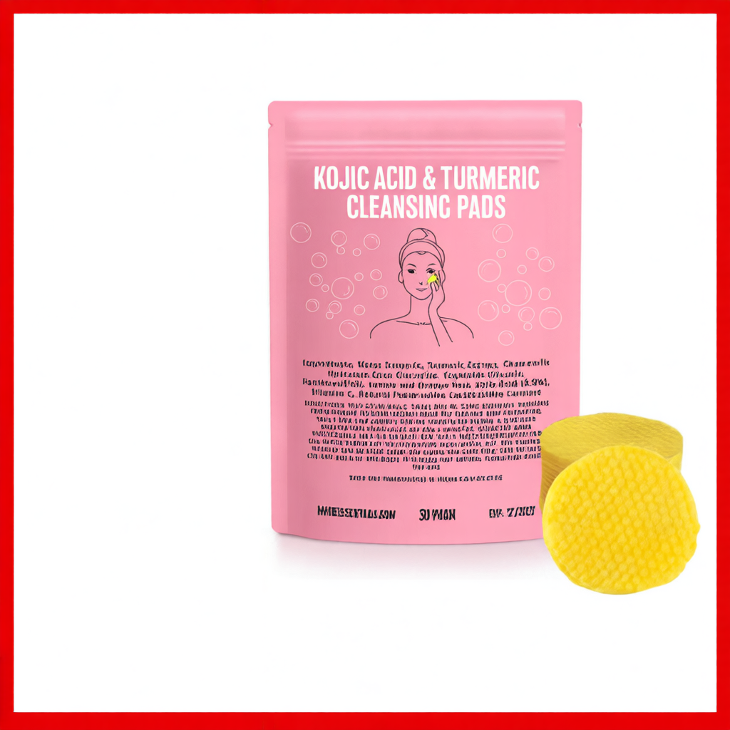 Kojic Acid Cleansing Pore Gentle Not Tight Daily Skin Care Moisturizing and Brightening Facial Turmeric Cleansing Pad