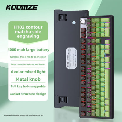 Koman 102 Mechanical Keyboard with Wireless Bluetooth Three-Mode Customization for Gaming and Office Use