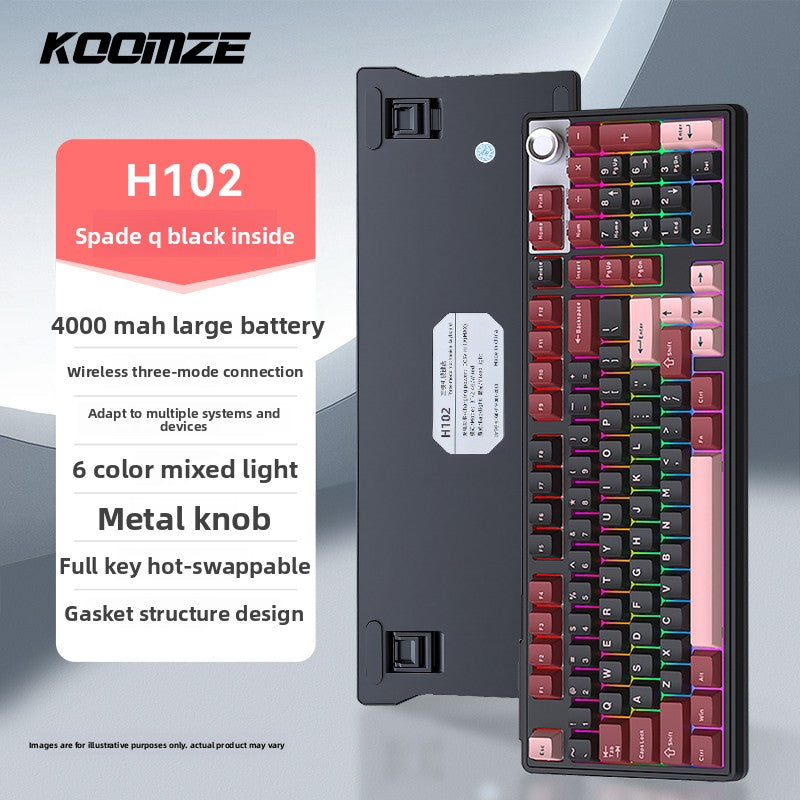 Koman 102 Mechanical Keyboard with Wireless Bluetooth Three-Mode Customization for Gaming and Office Use