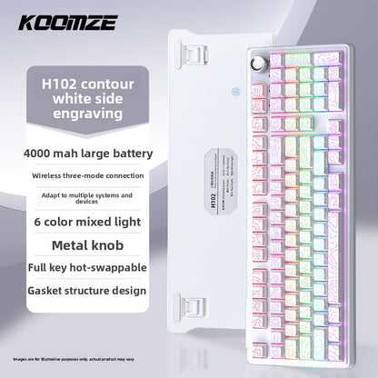 Koman 102 Mechanical Keyboard with Wireless Bluetooth Three-Mode Customization for Gaming and Office Use