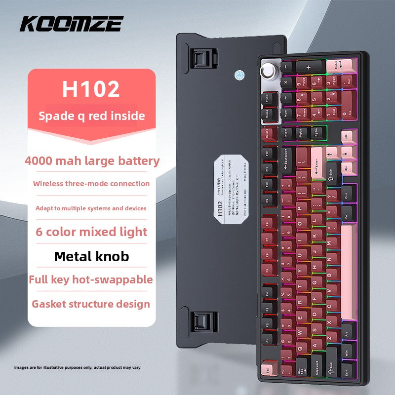 Koman 102 Mechanical Keyboard with Wireless Bluetooth Three-Mode Customization for Gaming and Office Use