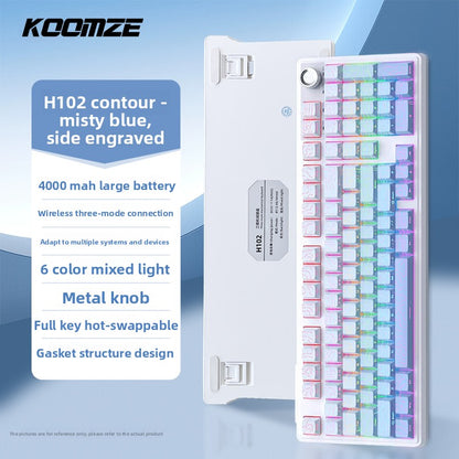 Koman 102 Mechanical Keyboard with Wireless Bluetooth Three-Mode Customization for Gaming and Office Use