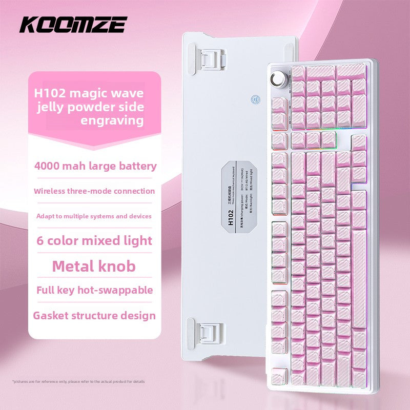 Koman 102 Mechanical Keyboard with Wireless Bluetooth Three-Mode Customization for Gaming and Office Use