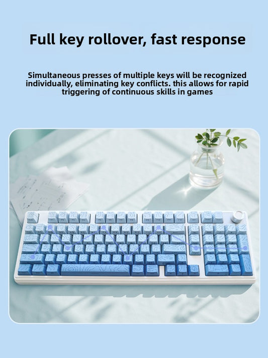 Koman 102 Mechanical Keyboard with Wireless Bluetooth Three-Mode Customization for Gaming and Office Use
