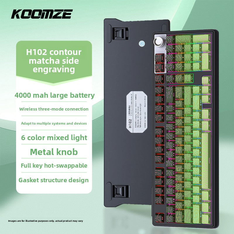 Koman 102 Mechanical Keyboard with Wireless Bluetooth Three-Mode Customization for Gaming and Office Use