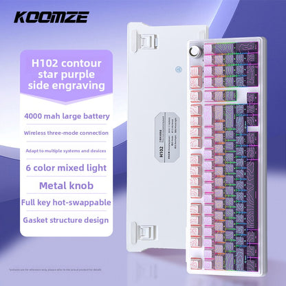 Koman 102 Mechanical Keyboard with Wireless Bluetooth Three-Mode Customization for Gaming and Office Use