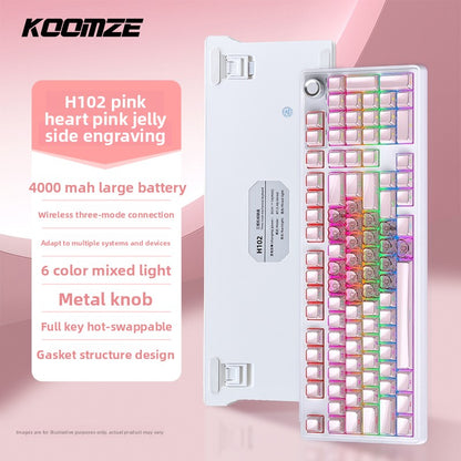 Koman 102 Mechanical Keyboard with Wireless Bluetooth Three-Mode Customization for Gaming and Office Use
