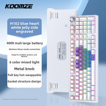 Koman 102 Mechanical Keyboard with Wireless Bluetooth Three-Mode Customization for Gaming and Office Use