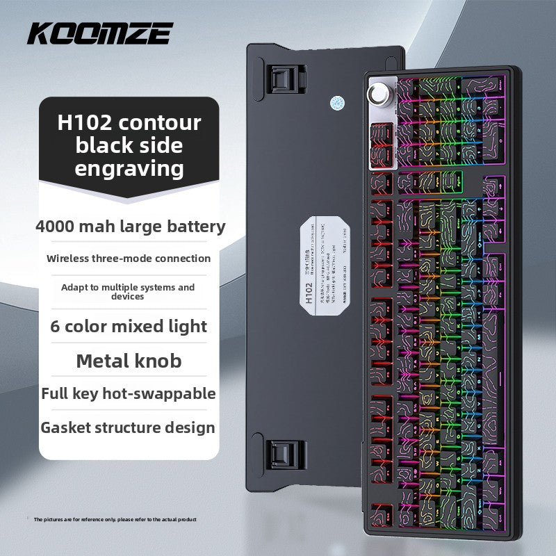 Koman 102 Mechanical Keyboard with Wireless Bluetooth Three-Mode Customization for Gaming and Office Use