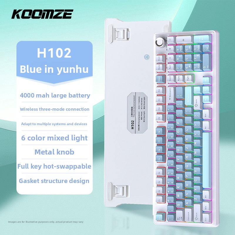 Koman 102 Mechanical Keyboard with Wireless Bluetooth Three-Mode Customization for Gaming and Office Use