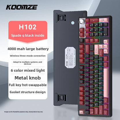 Koman 102 Mechanical Keyboard with Wireless Bluetooth Three-Mode Customization for Gaming and Office Use