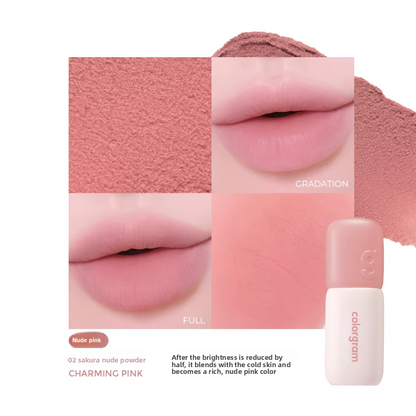 Korean Colorgram Matte Rice Cake Lip Gloss Velvet Lipstick for Lips and Cheeks Imported