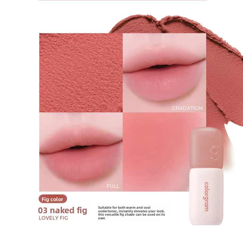 Korean Colorgram Matte Rice Cake Lip Gloss Velvet Lipstick for Lips and Cheeks Imported