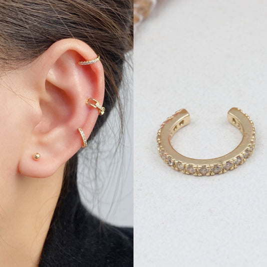 Korean full-diamond pearls without ear holes