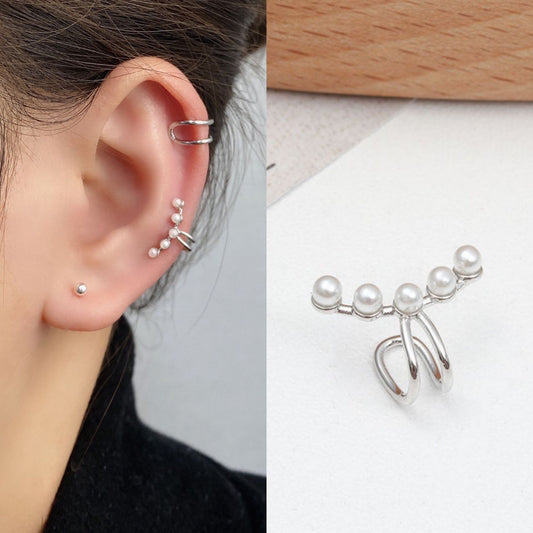 Korean full-diamond pearls without ear holes