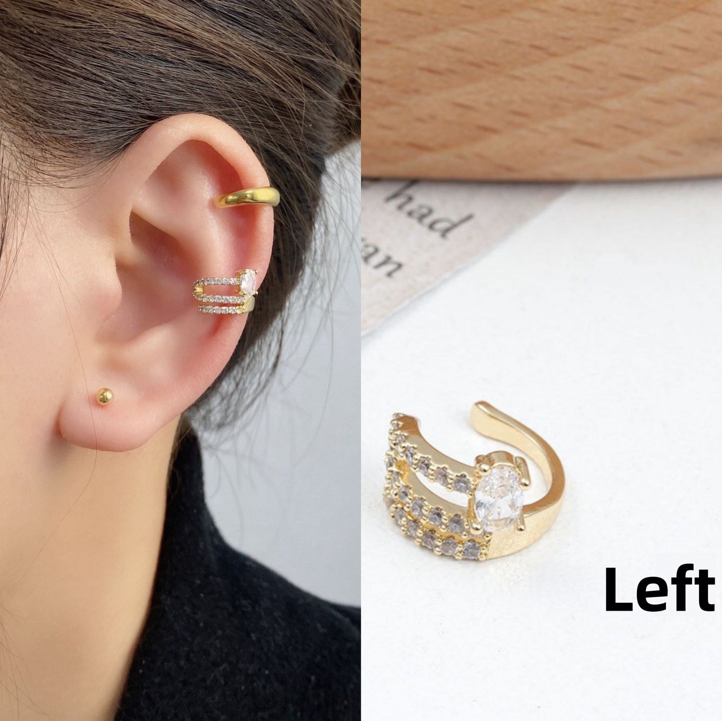 Korean full-diamond pearls without ear holes