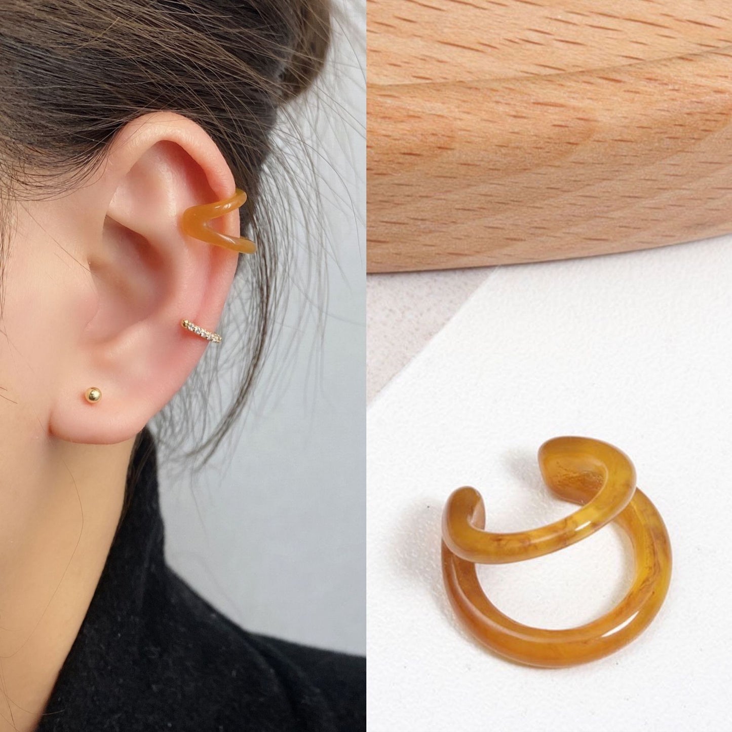 Korean full-diamond pearls without ear holes