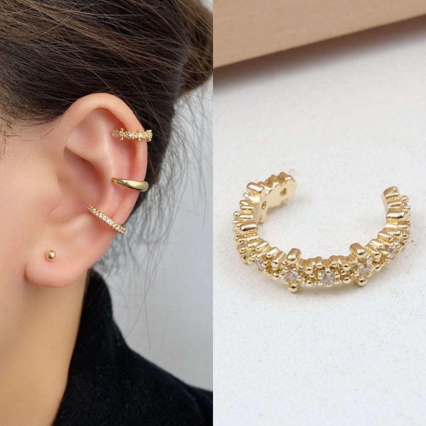 Korean full-diamond pearls without ear holes