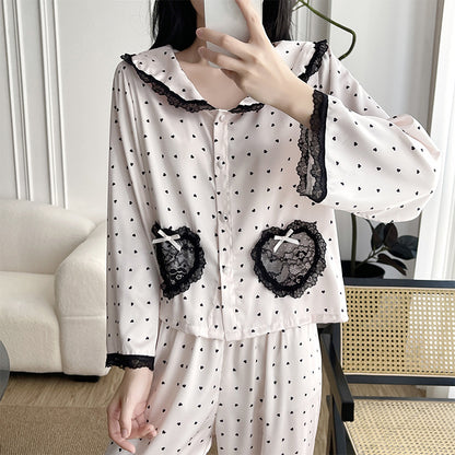 Korean Lace Heart Pajamas