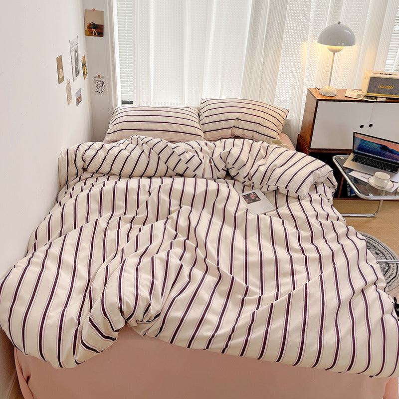 Korean Minimalist Striped Bedding