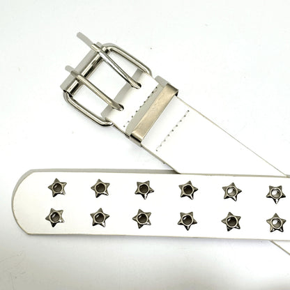 Korean Punk Star Eyelet Double-Row Belt for Women