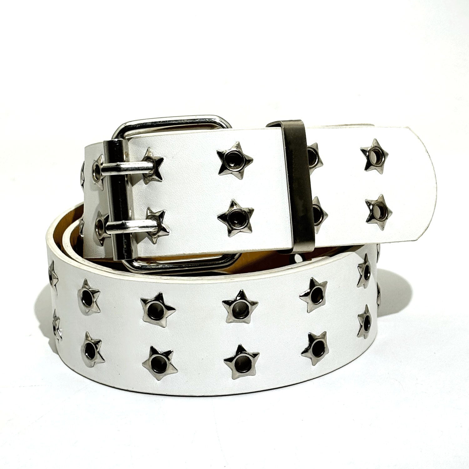 Korean Punk Star Eyelet Double-Row Belt for Women