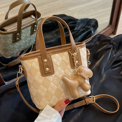 Korean Quilted Crossbody Bucket Bag