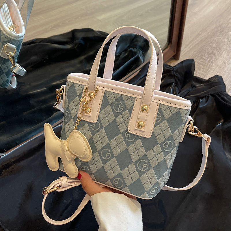 Korean Quilted Crossbody Bucket Bag