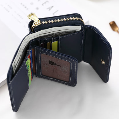 Korean Style Corduroy Folding Wallet