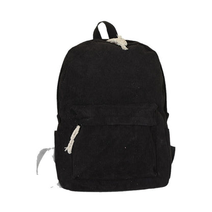 Korean Style Corduroy School Backpack