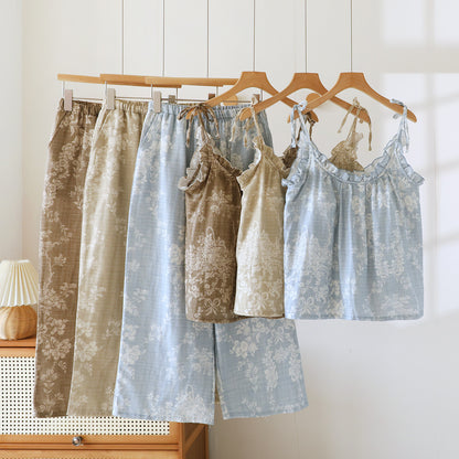 Korean Style Cotton Suspender Nightgown