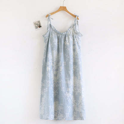 Korean Style Cotton Suspender Nightgown