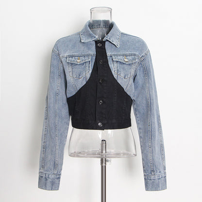 Korean Style Denim Jacket and Pants Two-Piece Set