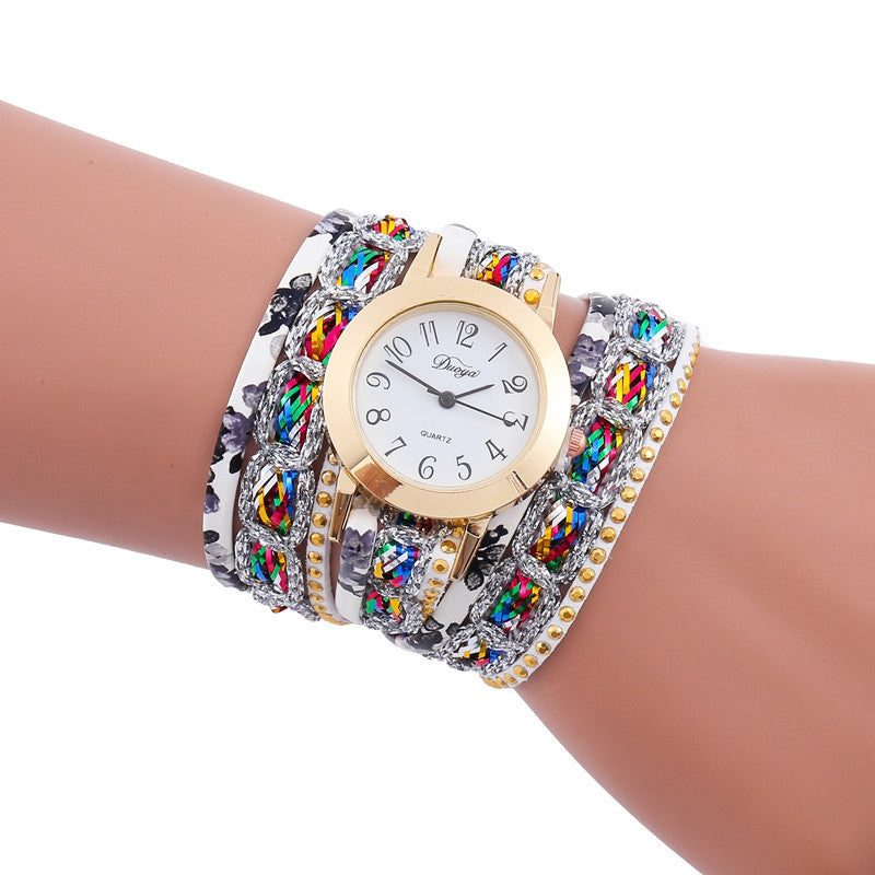 Korean Style Diamond Pearl Quartz Bracelet Watch