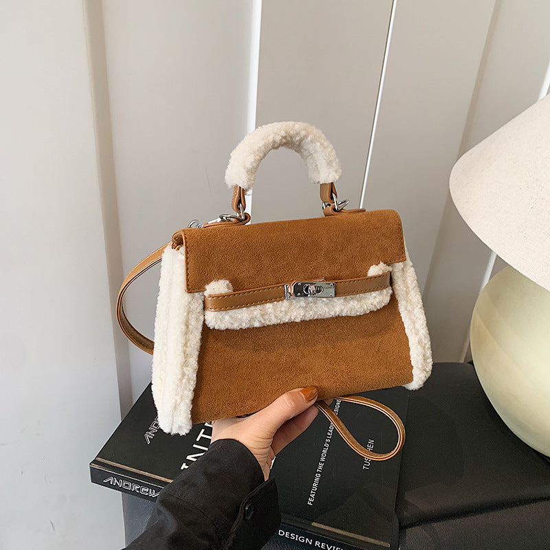 Korean Style Frosted Plush Shoulder Crossbody Bag