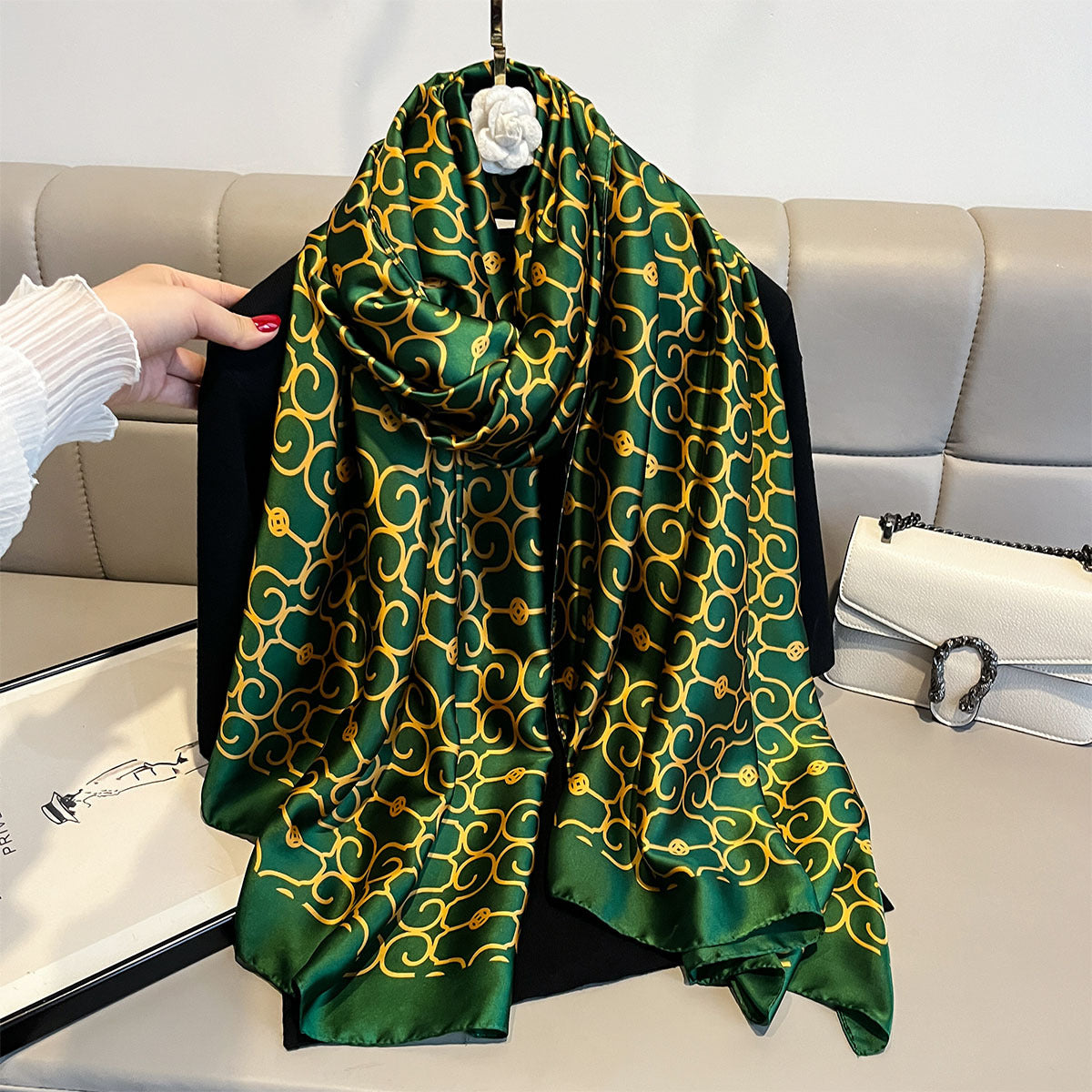 Korean Style Geometric Print Scarf Shawl